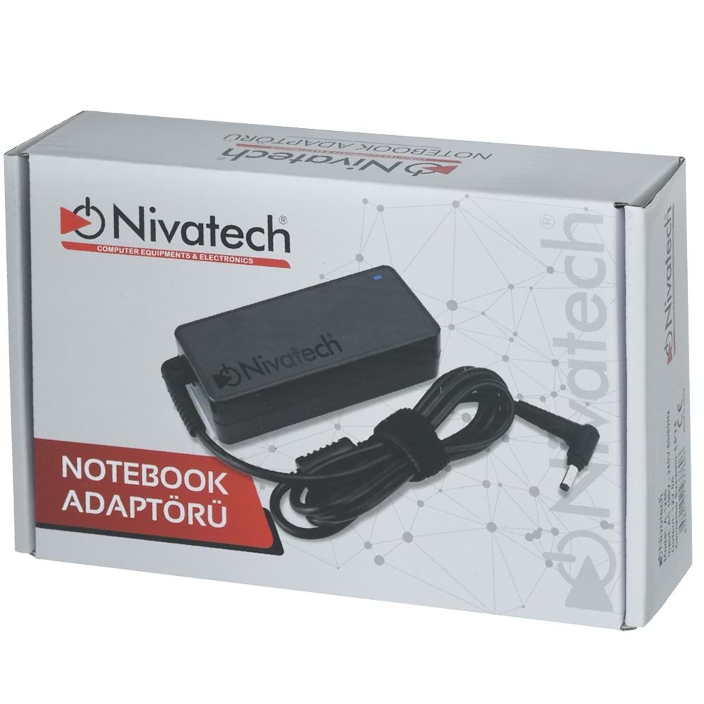 NİVATECH 12V 7A 5,5X2,5 mm Jaklı Plastik Kasa Adaptör A-1250