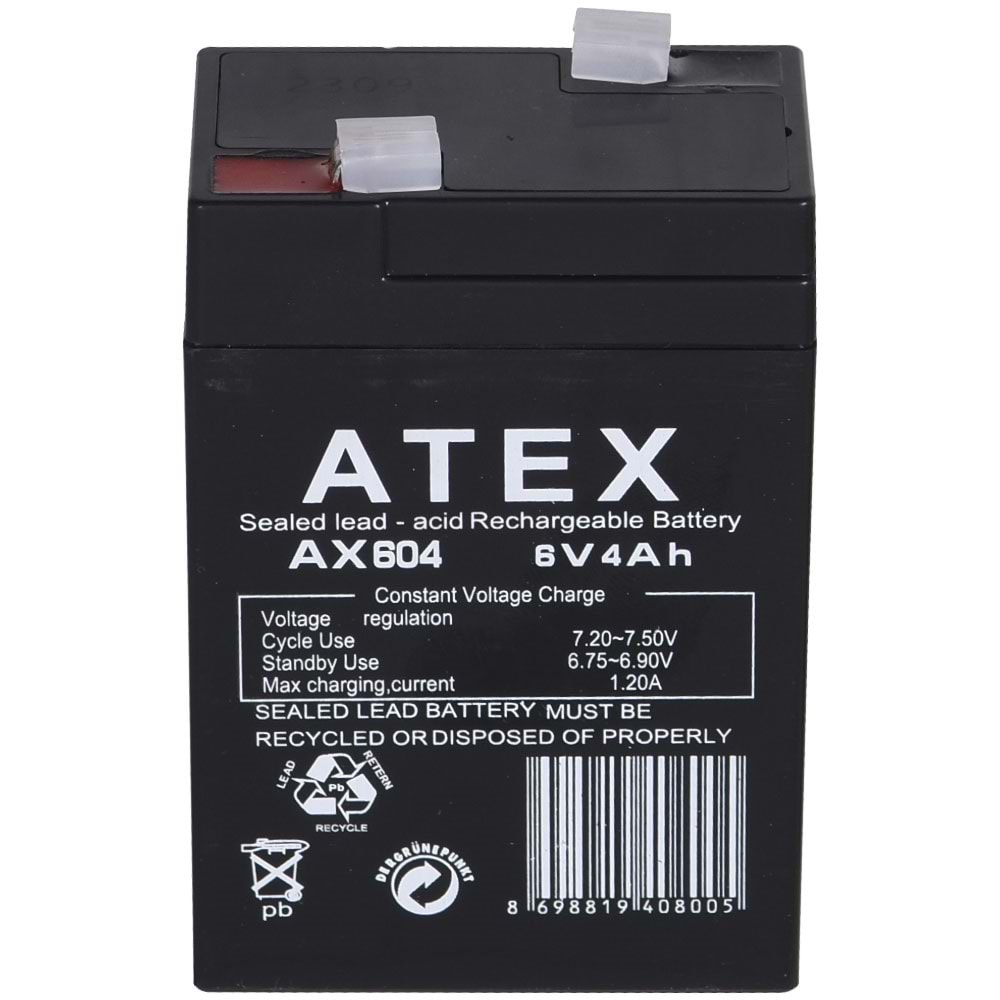ATEX 6V 4A Kuru Tip Akü AX-604