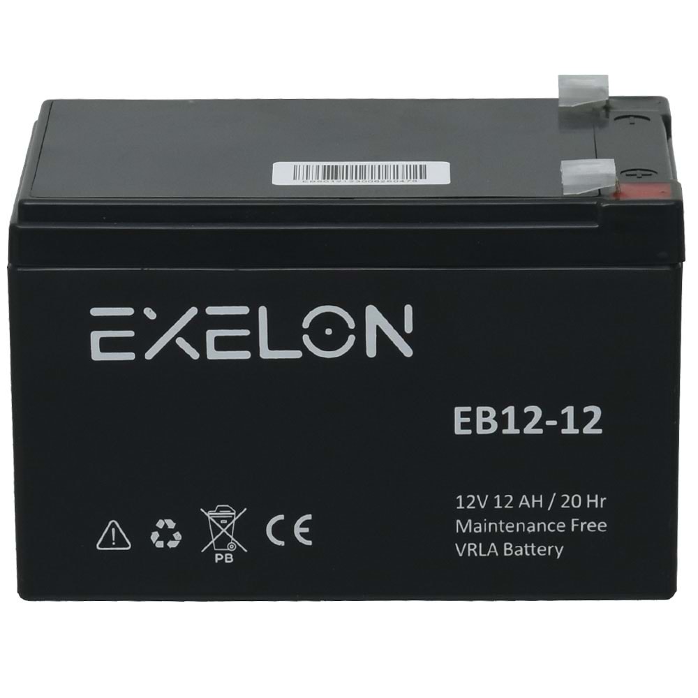 EXELON 12V 12A Siyah Kuru Bakımsız Akü EB-12V12