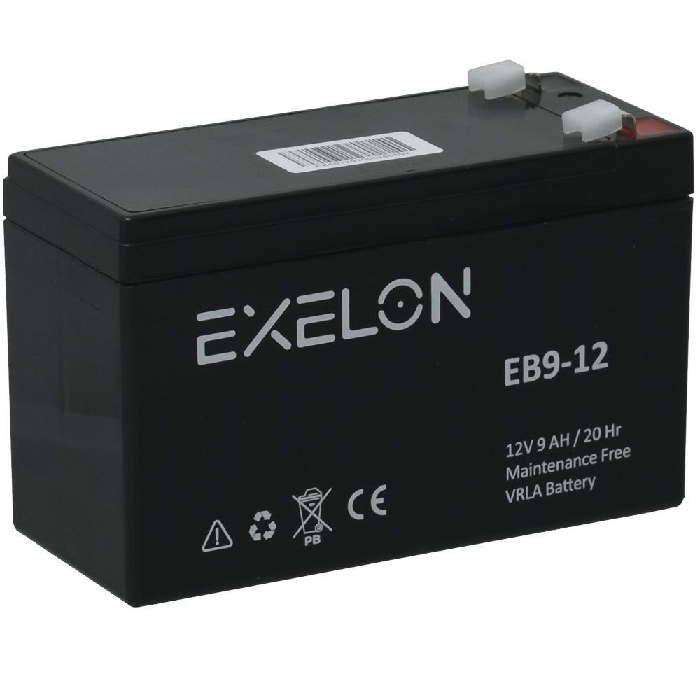 EXELON 12V 9A Siyah Kuru Bakımsız Akü EB-12V9