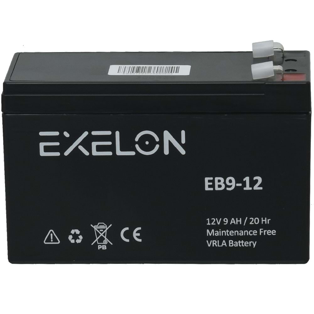 EXELON 12V 9A Siyah Kuru Bakımsız Akü EB-12V9