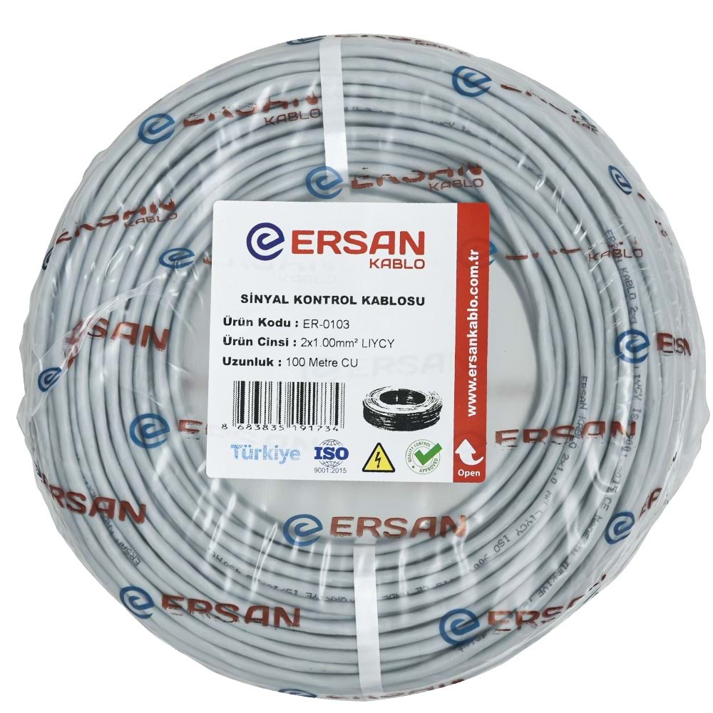 ERSAN 2X1 mm 100 Lük LYCY Sinyal Kontrol Kablosu ER-0103-100