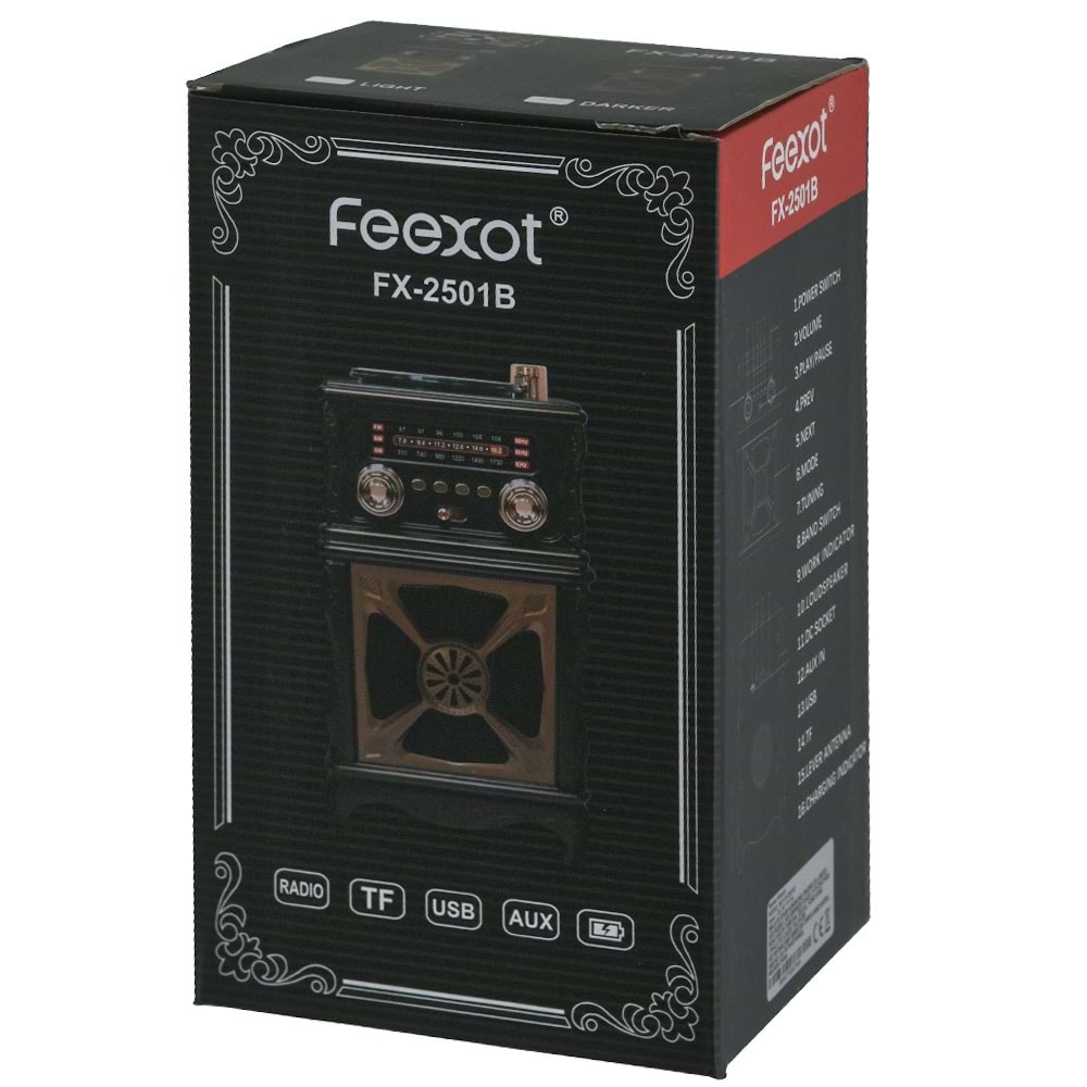 FEEXOT Usb Bluetooth lu Şarjlı FM Radyo FX-2501 B