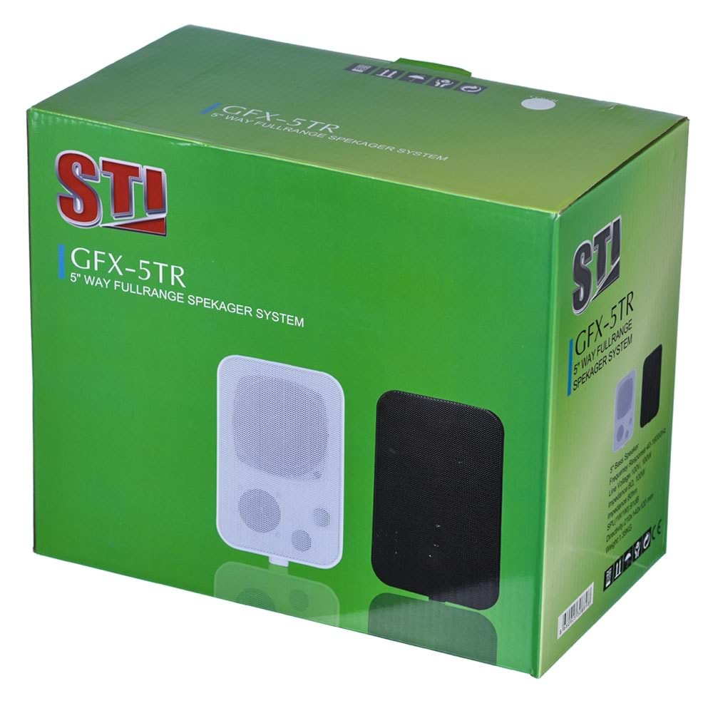 STI 10 Cm 100W 100V 2 Yollu Beyaz Sütun Hoparlör GFX-5T W