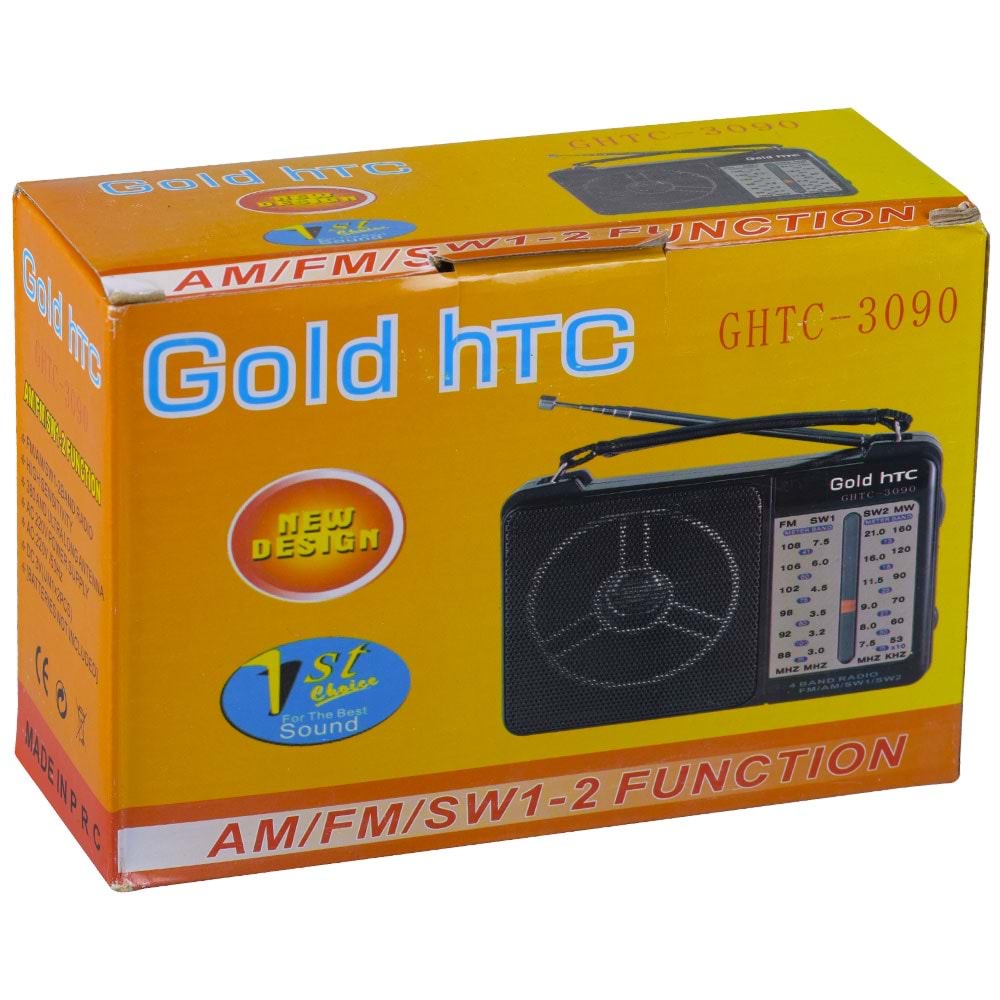 GOLD HTC Pilli ve 220V Ac Girişli FM Radyo GHTC-3090