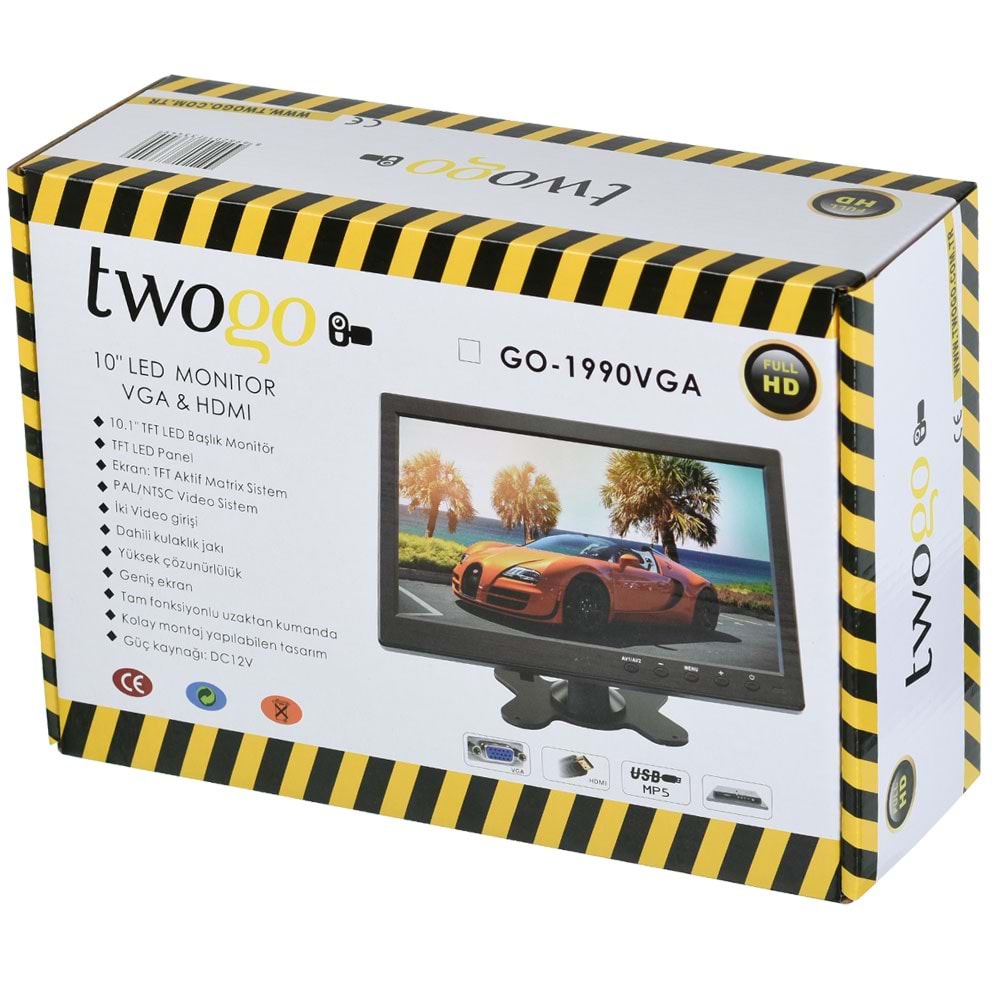 TWOGO 9'' led Monitör GO-1900