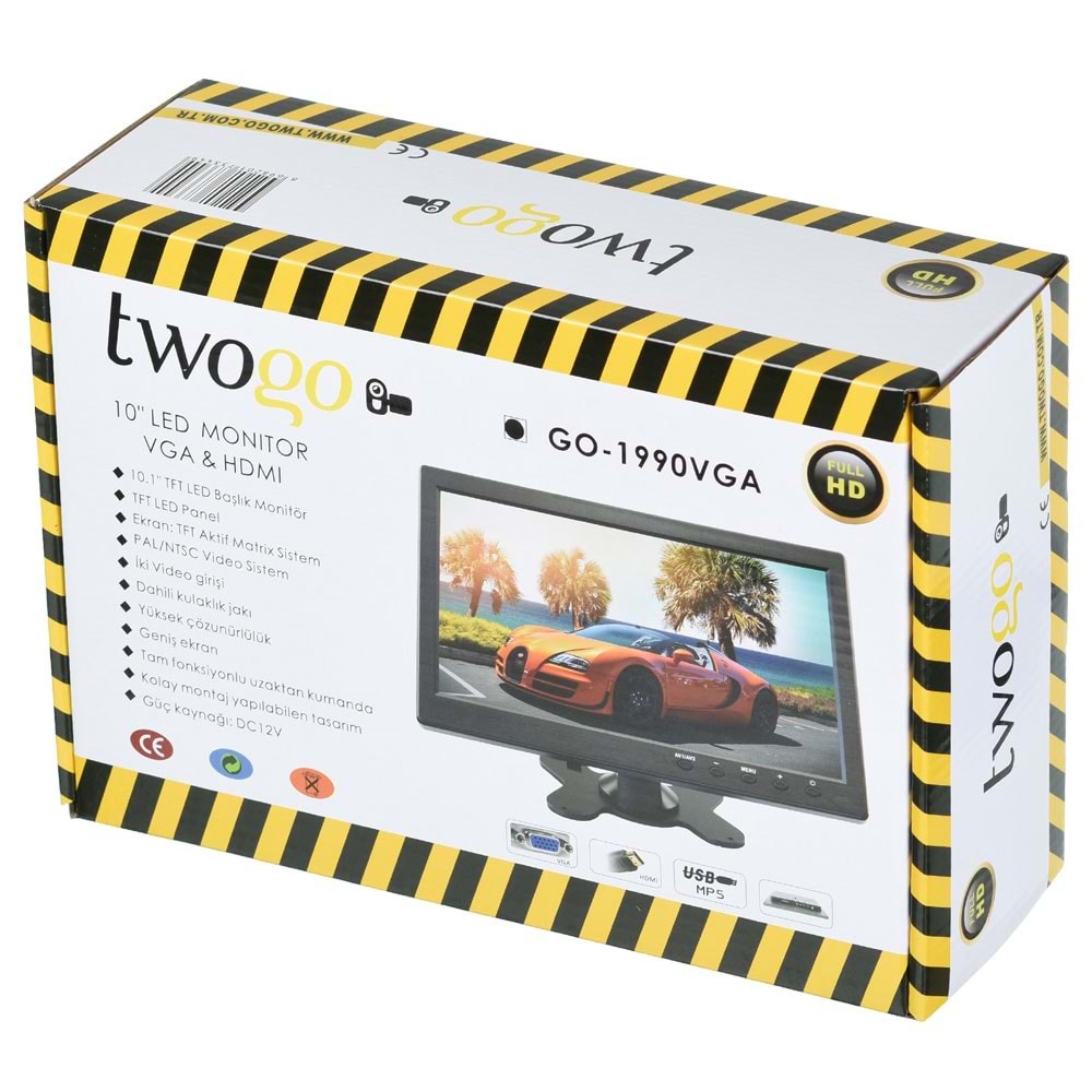 TWOGO 10'' Vga+Hdmı Led Monitör GO-1990 VGA