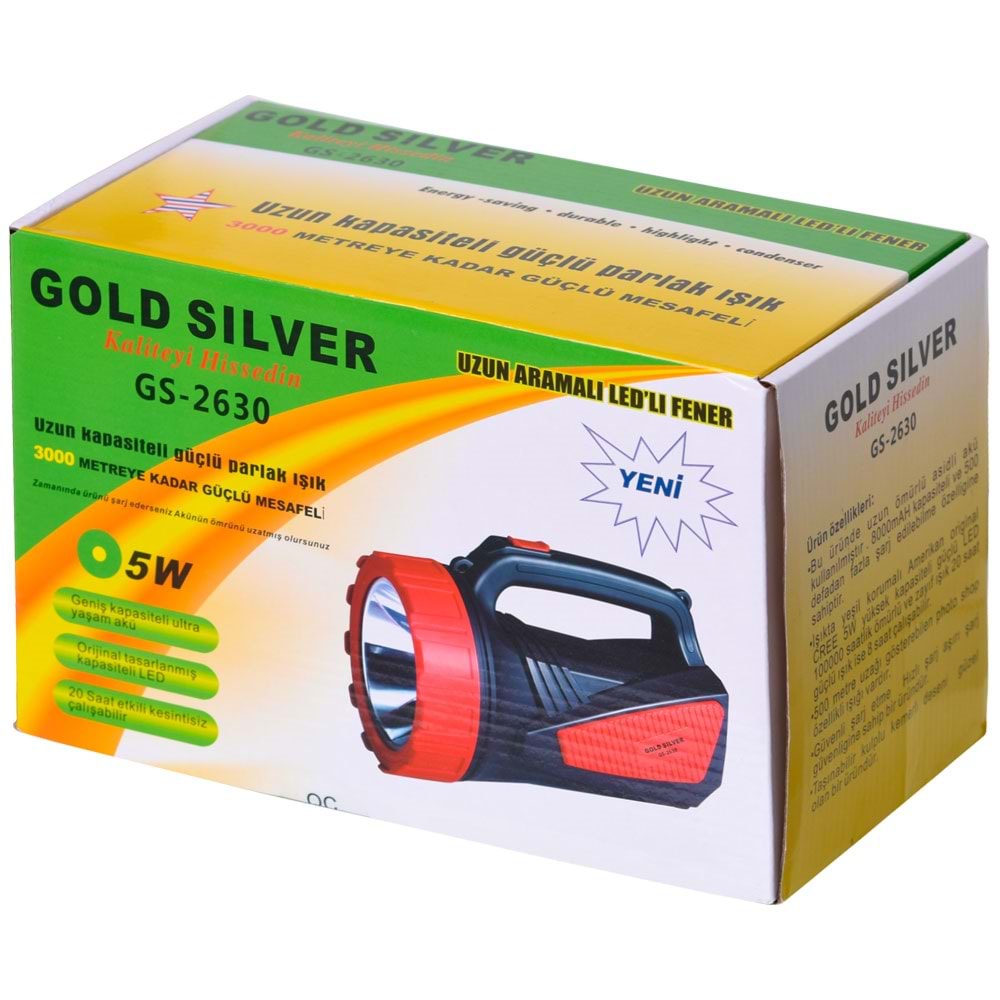 GOLD SILVER 5W Ledli El Feneri GS-2630