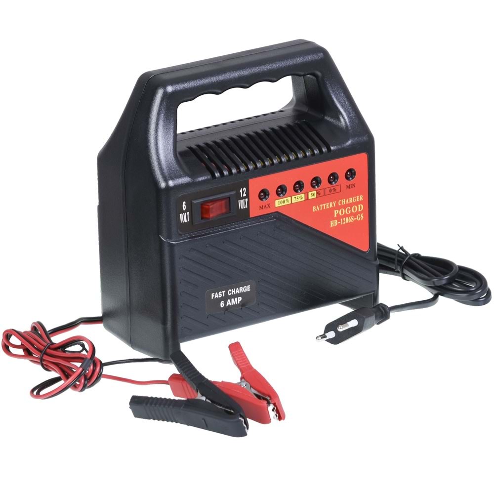 POGOD 6V-12V 6 Amper Akü Şarj Cihazı HB-1206S-GS