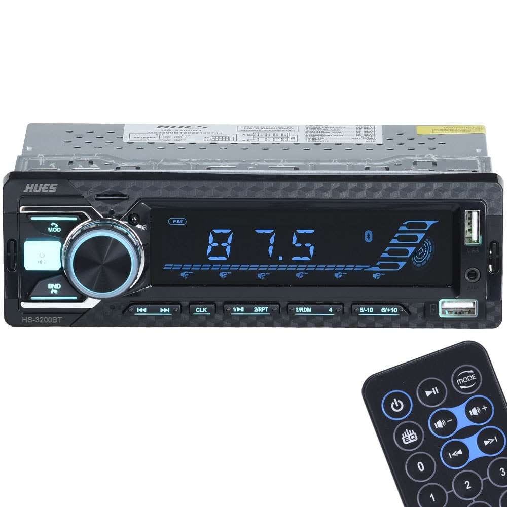 HUES Çift Bluetooth ve USB Girişli Radyo Oto Teyp HS-3200 BT