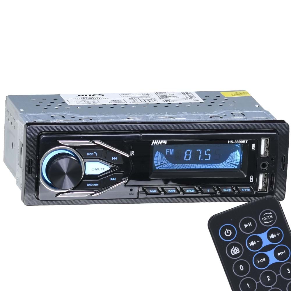 HUES Çift Bluetooth ve USB Girişli Radyo Oto Teyp HS-3300 BT