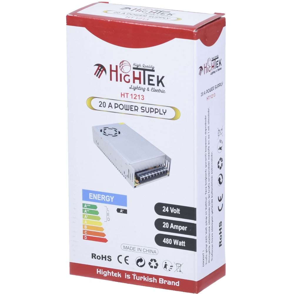 HIGHTEK 24V 20A Smps Metal Kasa Adaptör HT-1213
