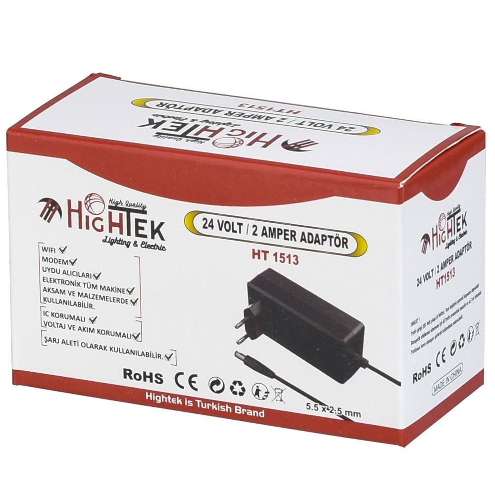 HIGHTEK 24V 2A Smps Priz Tipi Adaptör HT-1513