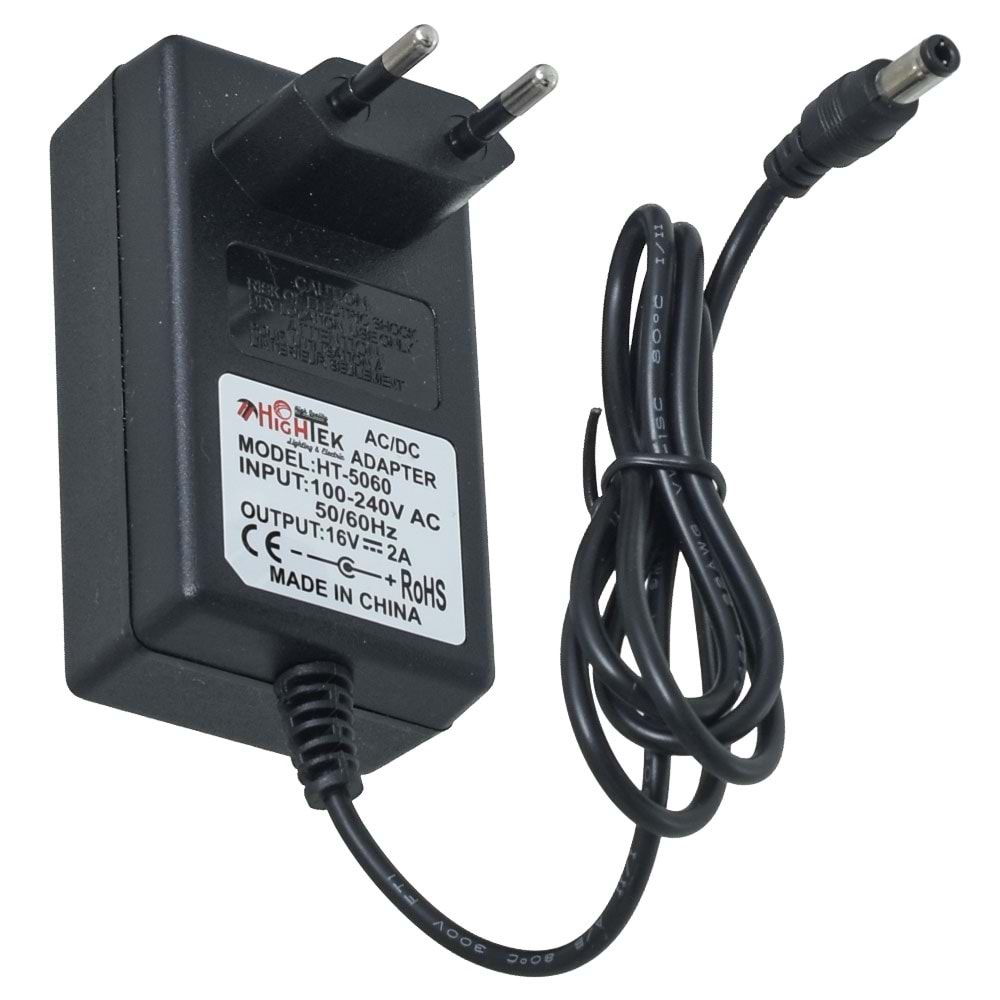 HIGHTEK 16 V 2,5 Amper Plastik Kasa 5,5*2,5 Jaklı (Santral ) Adaptörü HT-5060