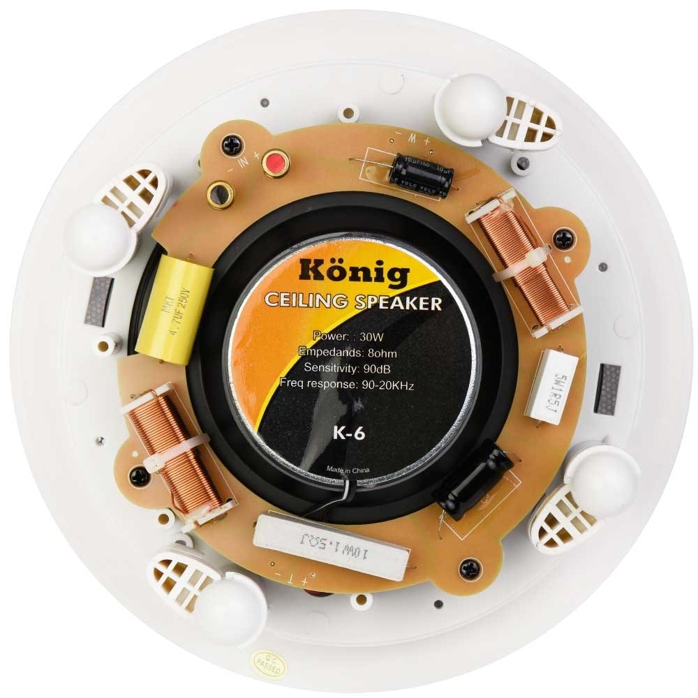 KONIG 20 Cm 30W Flitreli 2 Yollu Tavan Hoparlörü K-6