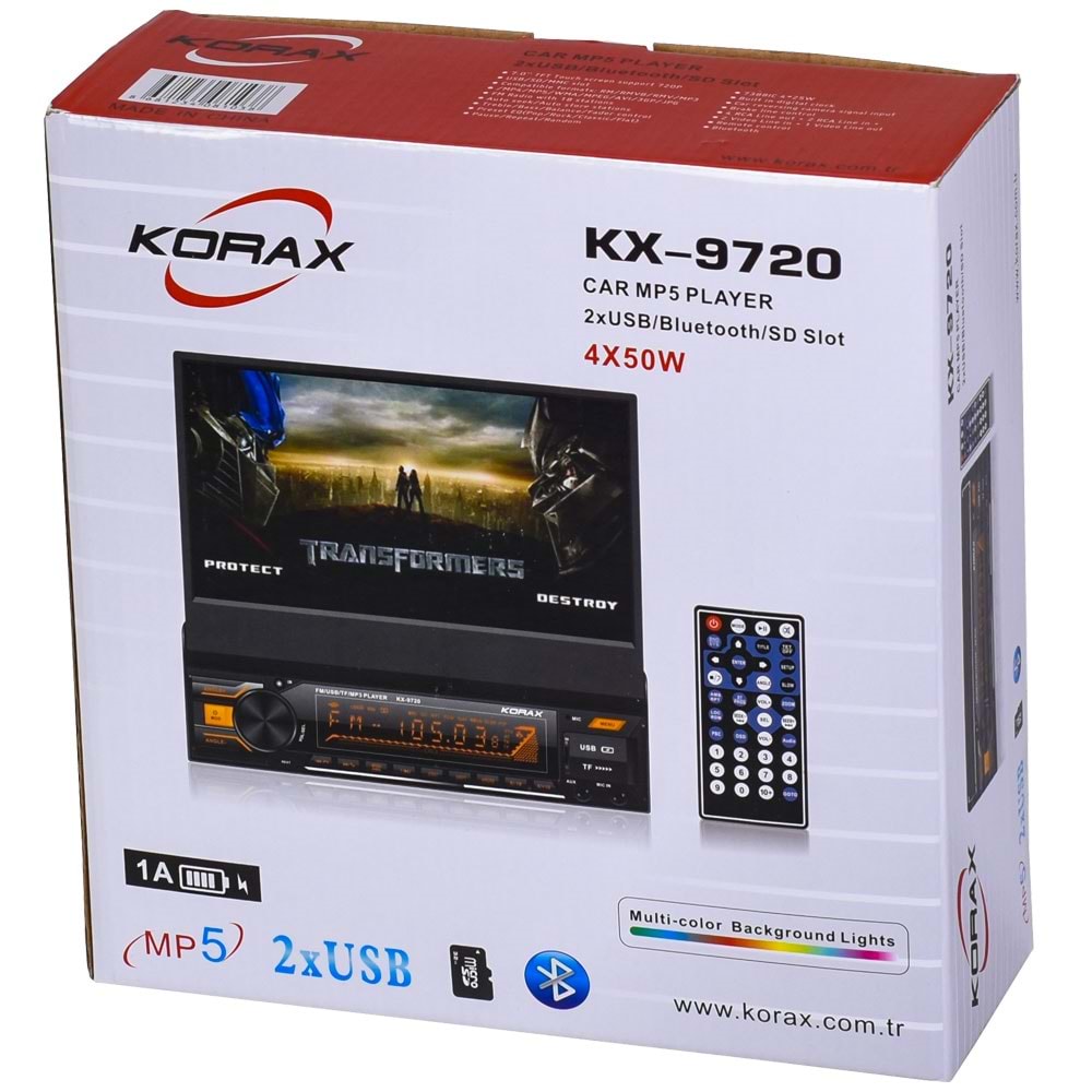 KORAX 7'' Bluetooth ve USB Girişli Indash KX-9720
