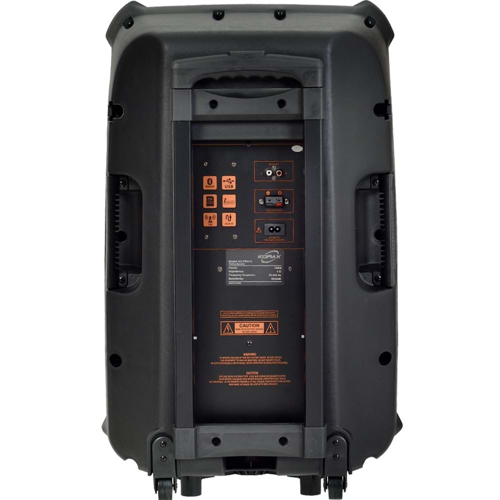 KORAX 15'' 120W Bluetooth ve USB Girişli 1 El 1 Yaka Mikrofonlu Portatif Aktif Kabin KX-MAX-38 PLUS