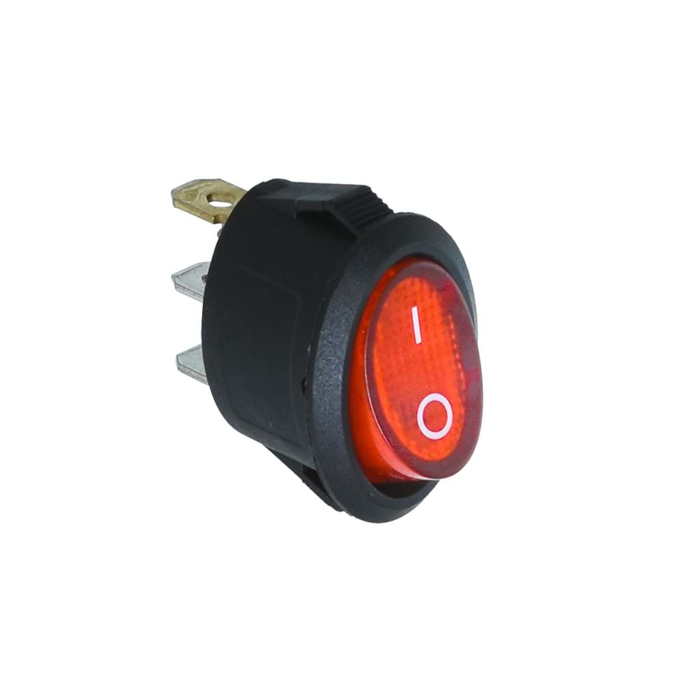 HIGHTEK Oval Işıklı Anahtar On Off 3P LDS134 B