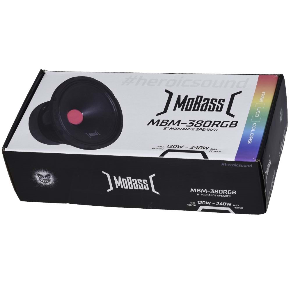 MOBASS 20 Cm 240W Rgb Ledli Midrange Hoparlör MBM-380 RGB