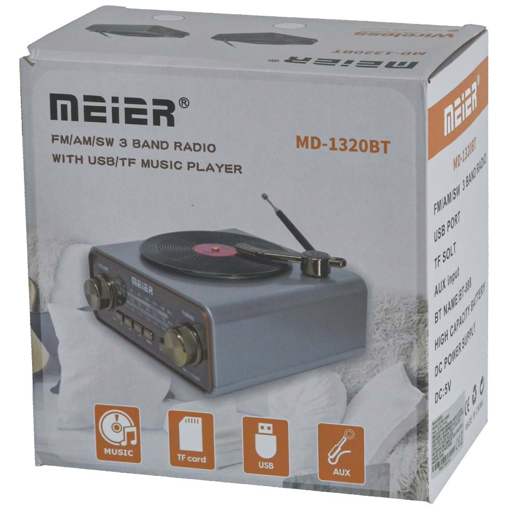MEIER Usb Bluetooth lu Şarjlı FM Radyo MD-1320 BT