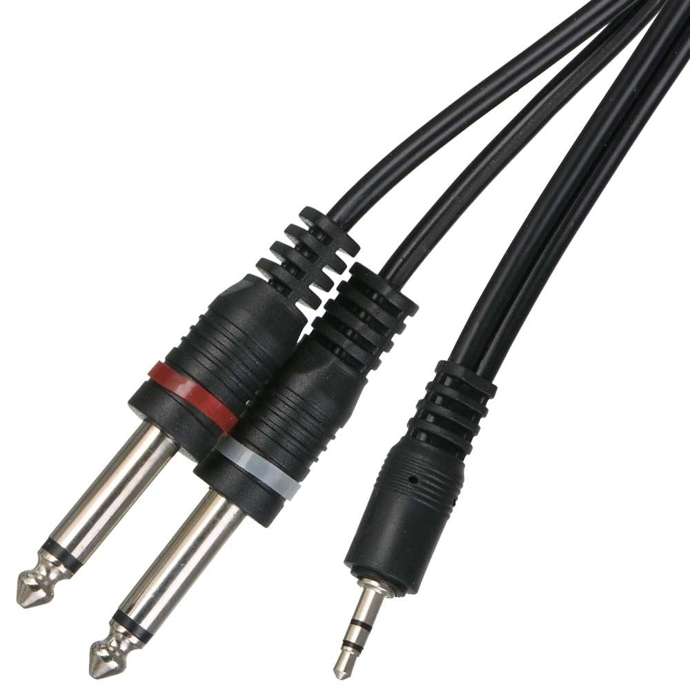 TUNEX 3,5 mm Stero Erkek 2X6,3 mm Mono Erkek 5 Mt Kab MR-500