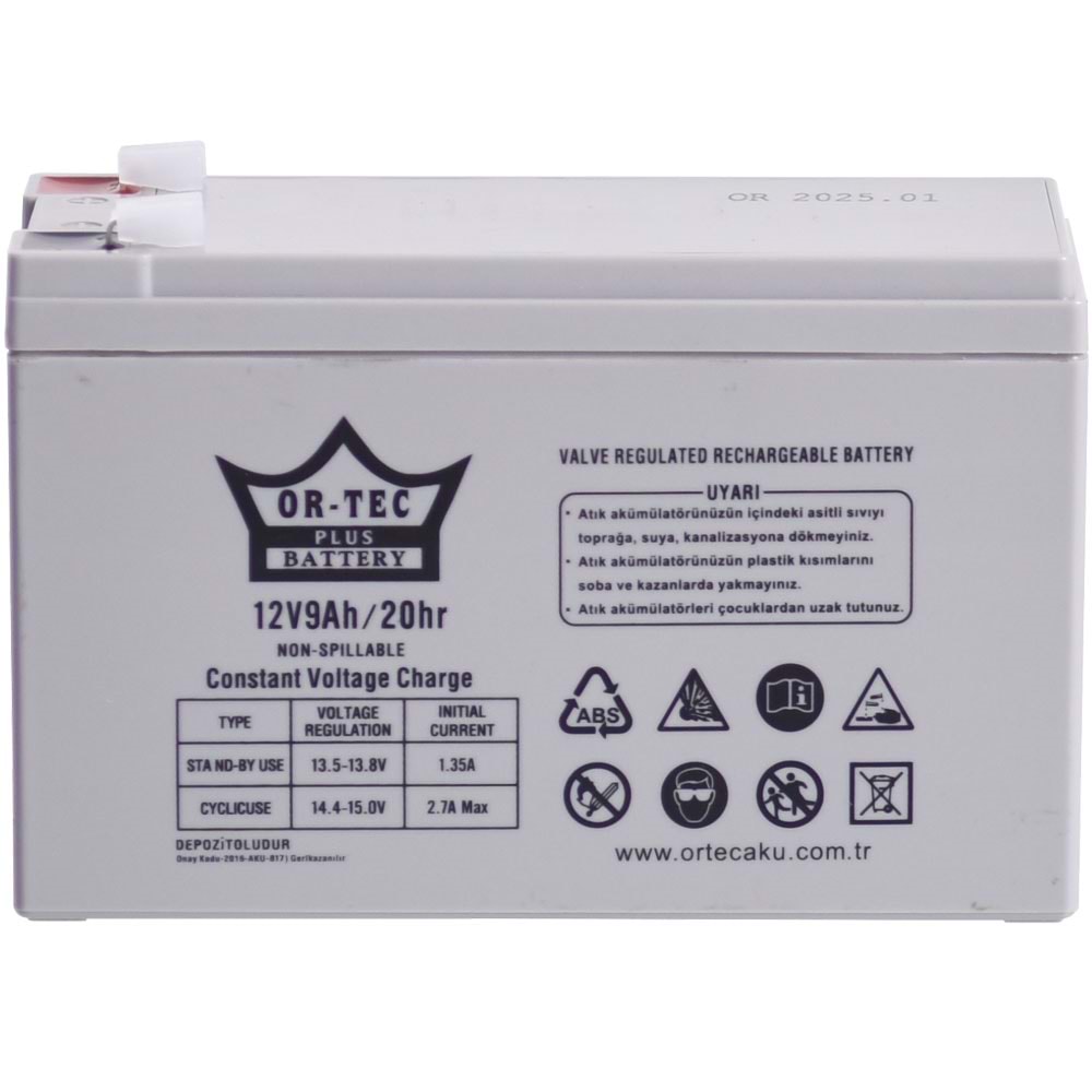 ORTEC 12V 9A Kuru Tip Akü ORTEC-12V9