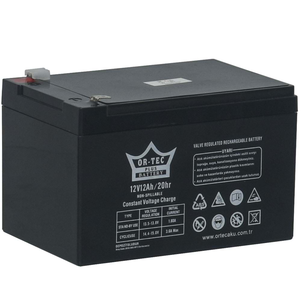 ORTEC 12V 12A Kuru Tip Akü ORTEC-12V12