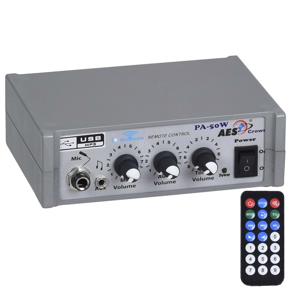 HUES 50W 3 Portlu USB li Pazarcı Amfisi PA-50 USB