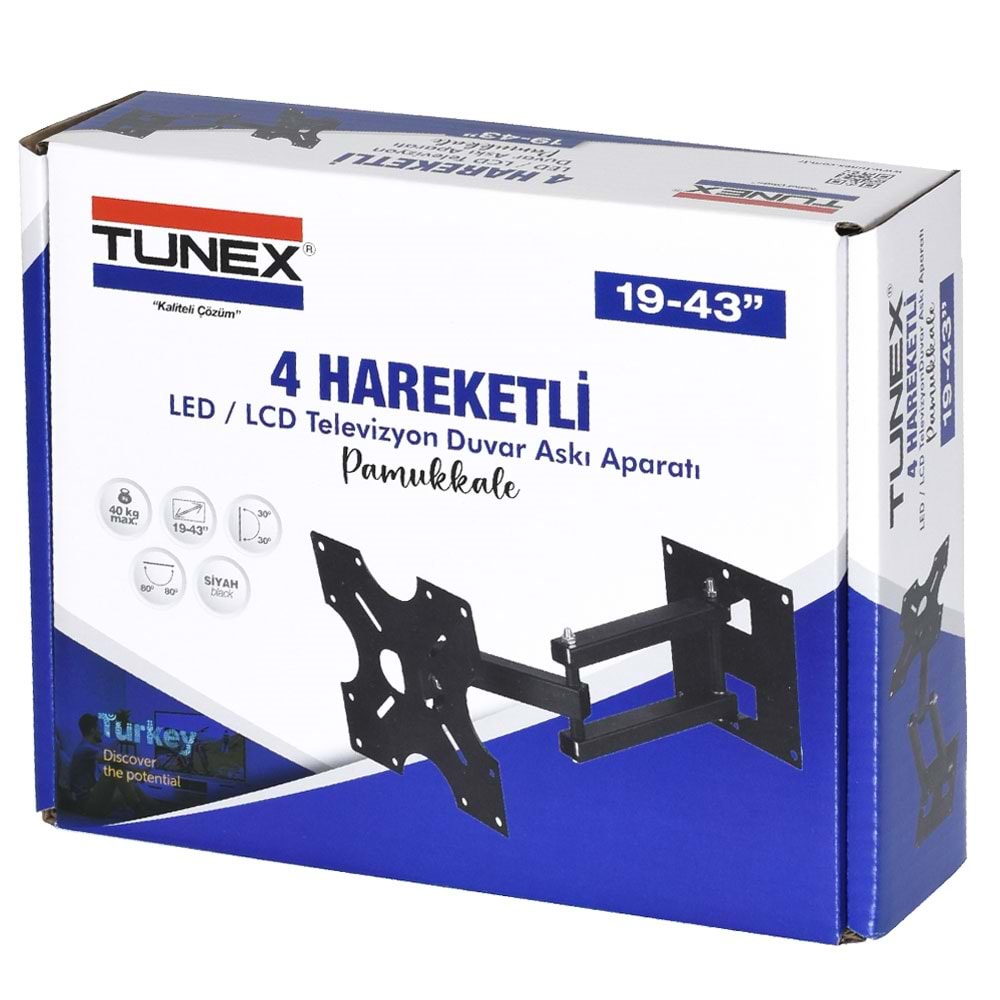TUNEX 19-32'' Lcd Tv Hareketli Duvar Askı Aparatı (F-4) PAMUKKALE