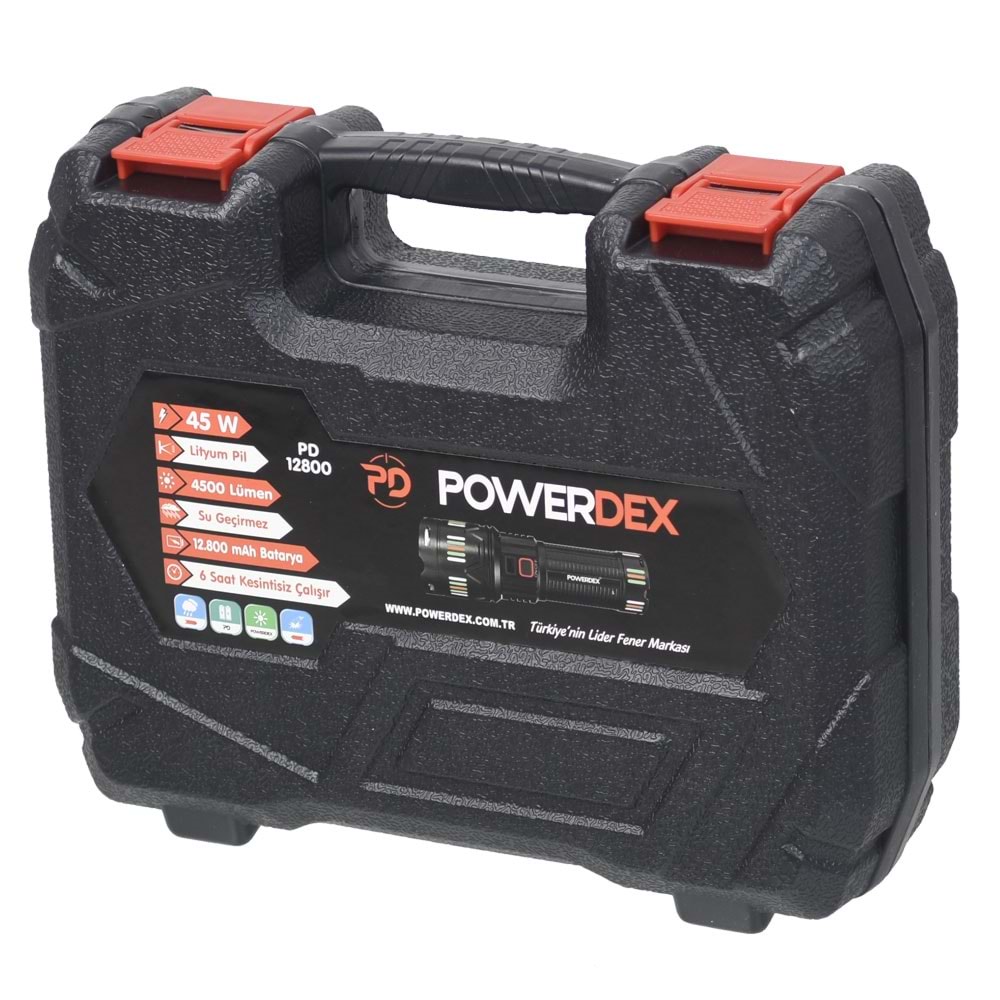 POWERDEX 45W Su Geçrmez Şarjlı Profesyonel Fener PD-12800