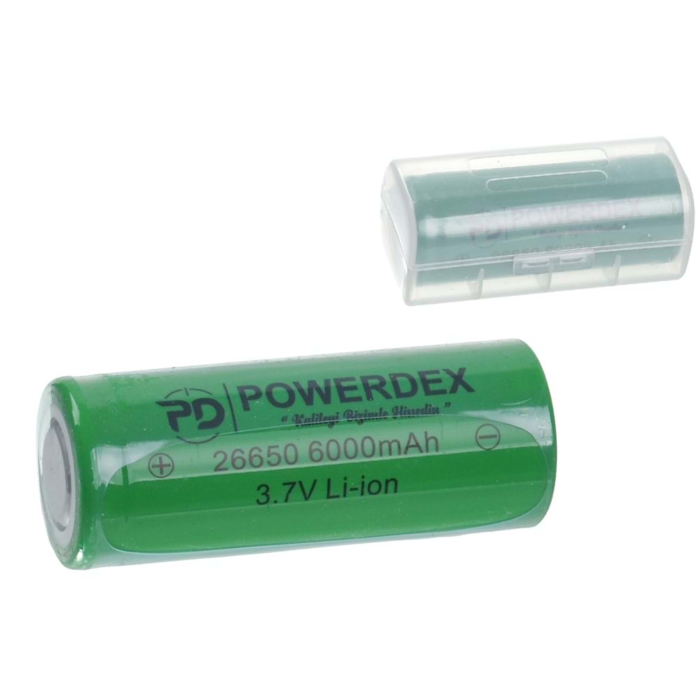 POWERDEX 6000 Mah 3,7V 26650 Li-ion Pil PD-26650-6000