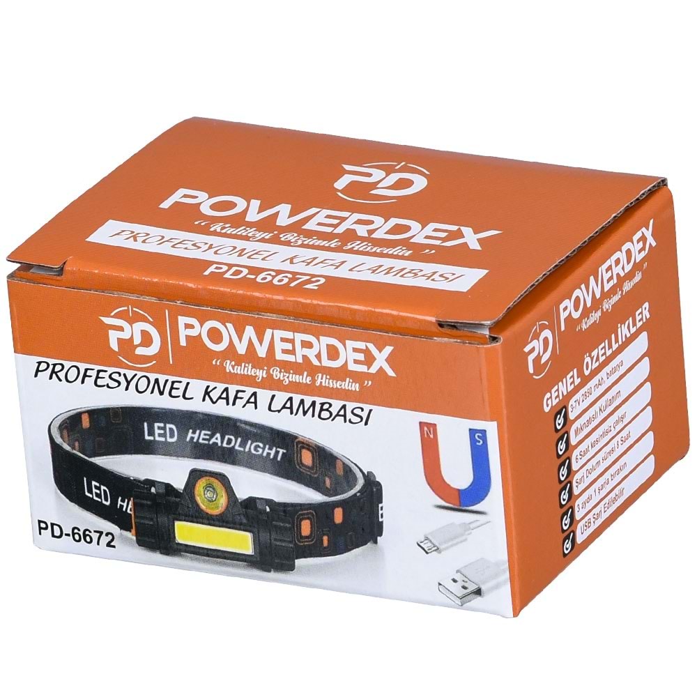 POWERDEX Şarjlı Kafa Lambası PD-6672