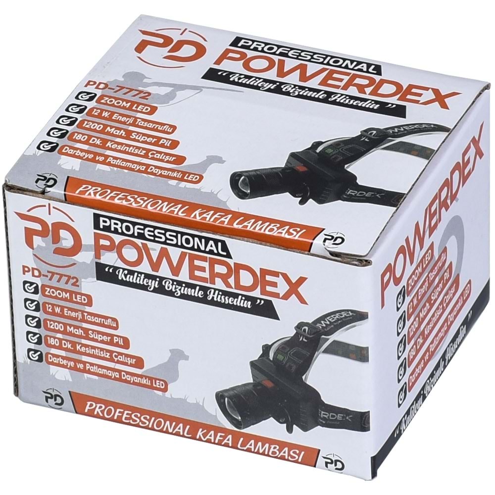 POWERDEX 12W Şarjlı Kafa Lambası PD-7772