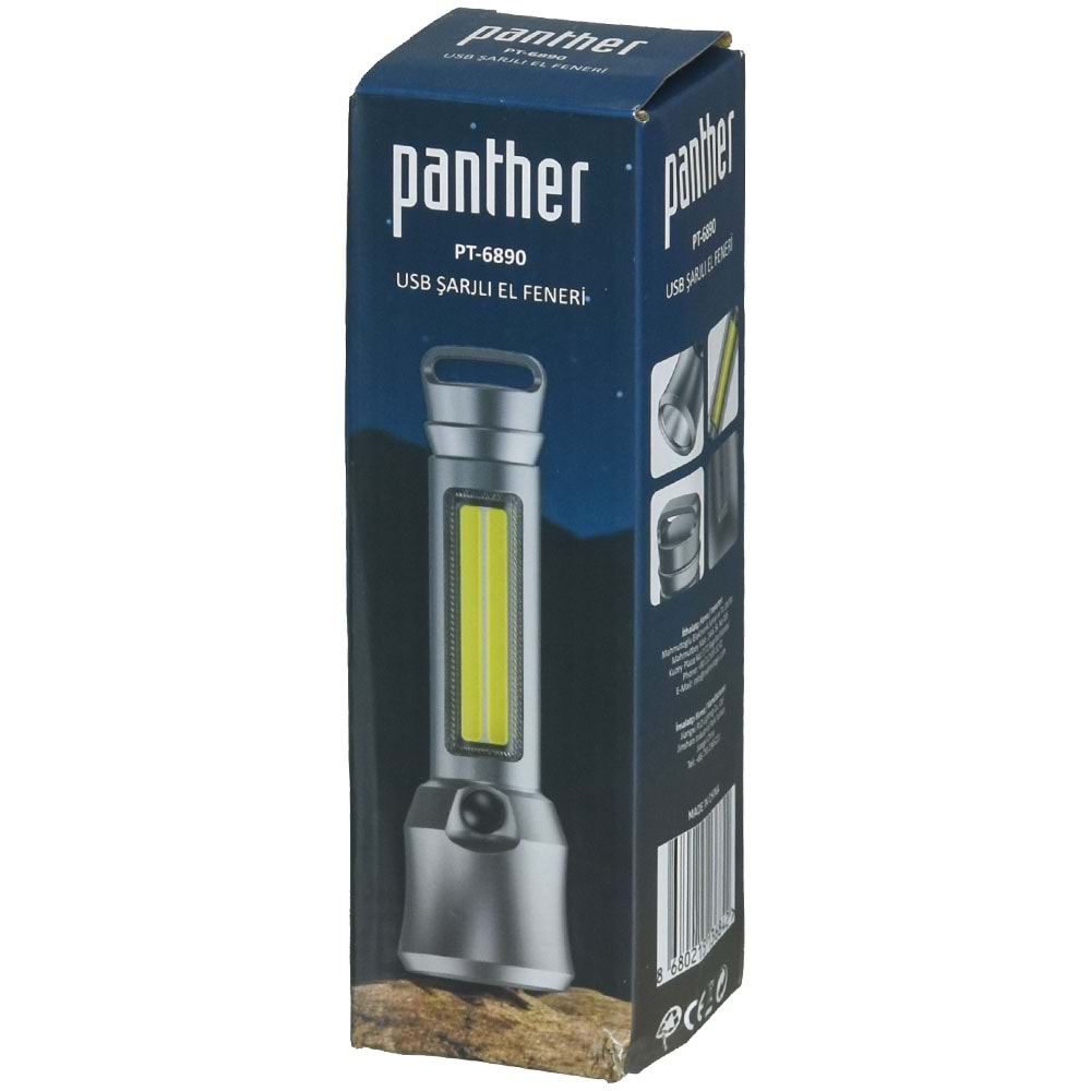 PANTHER Usb Şarjlı Fener PT-6890