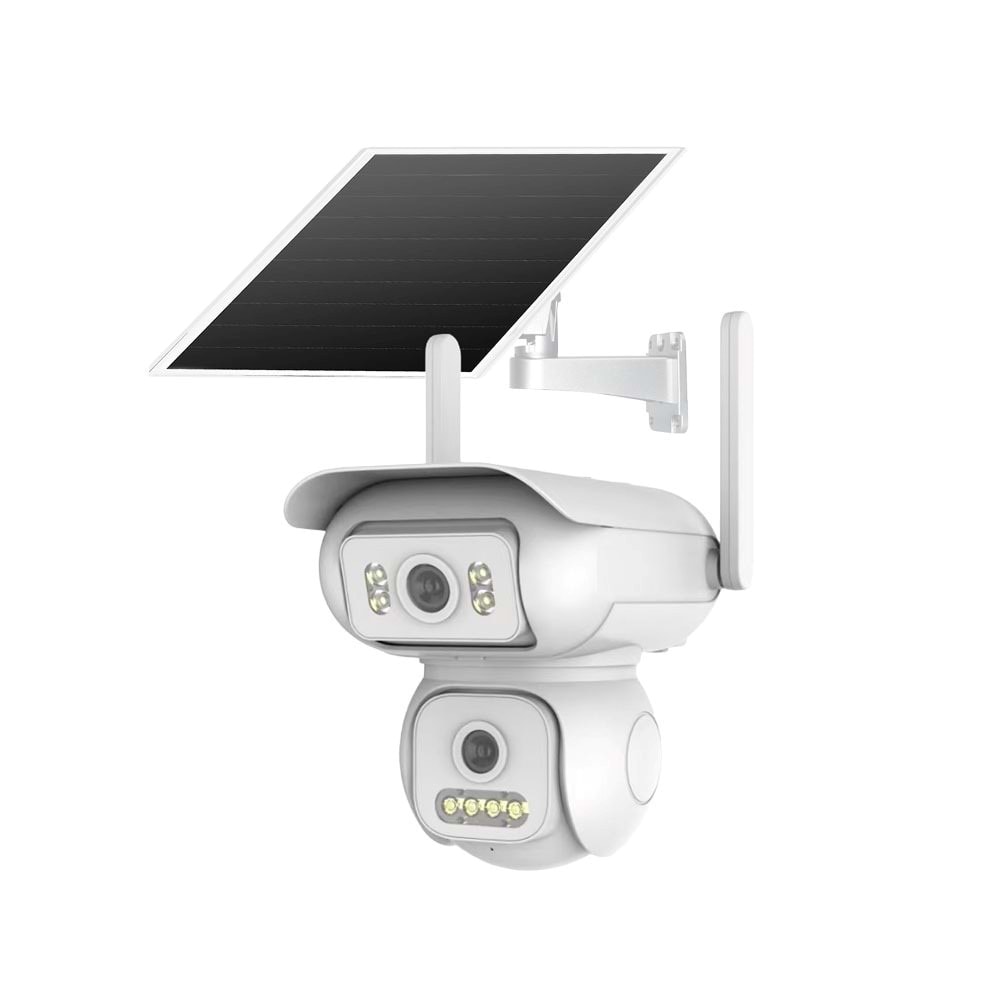 JOYSEE 4 MP Kamera 4G Sim Kartlı Solar Panelli Çift Lens PTZ Kamera S-2