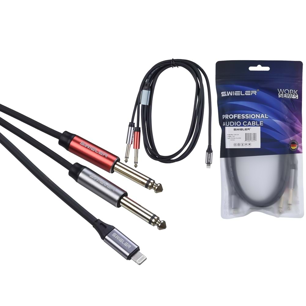 S.WIELER İphone - 2*6.3 mm Mono Kablo Uzunluğu: 2 Metre Sİ2M-2M