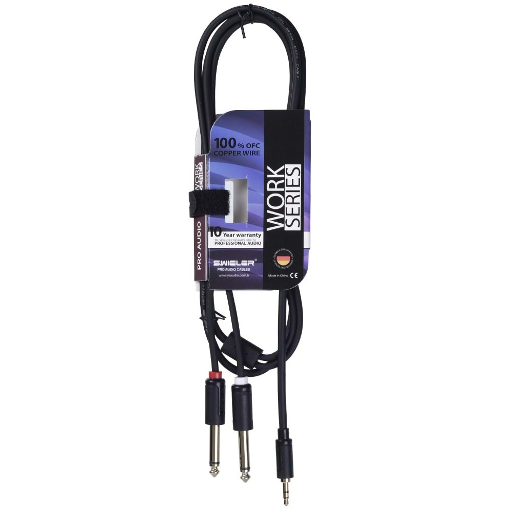 S.WIELER 2*6.3 mm Mono - 3.5 mm Stereo Kablo Uzunluğu: 5 Metre SM2S-5M