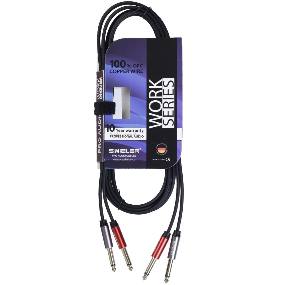 S.WIELER 2*6.3 mm Mono - 2*6.3 mm Mono Kablo Uzunluğu: 3 Metre SMM2-3M