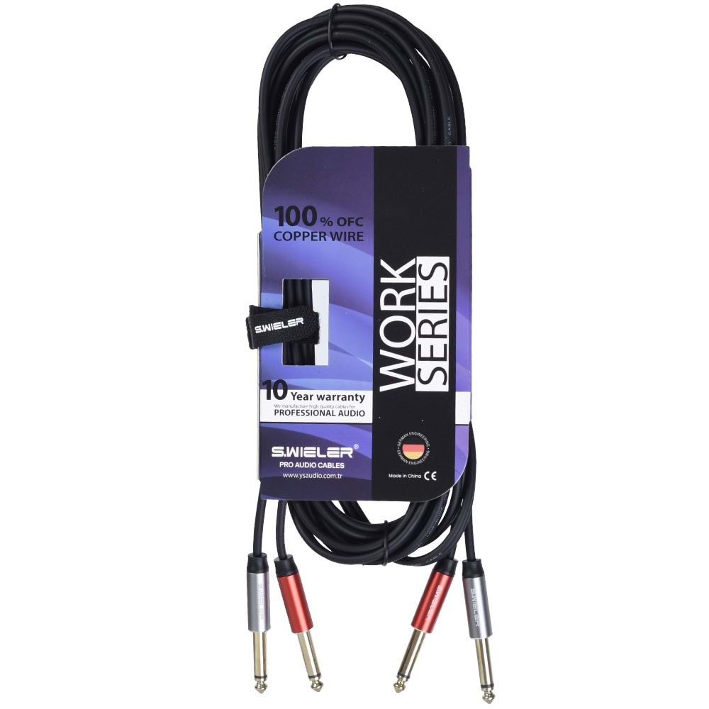 S.WIELER 2*6.3 mm Mono - 2*6.3 mm Mono Kablo Uzunluğu: 5 Metre SMM2-5M