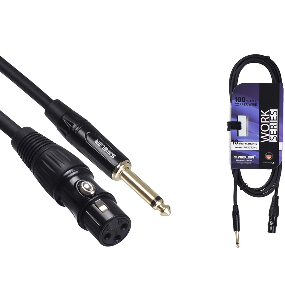 S.WIELER 6.3 mm Mono - Xlr Dişi Kablo Uzunluğu: 3 Metre SMX-3M