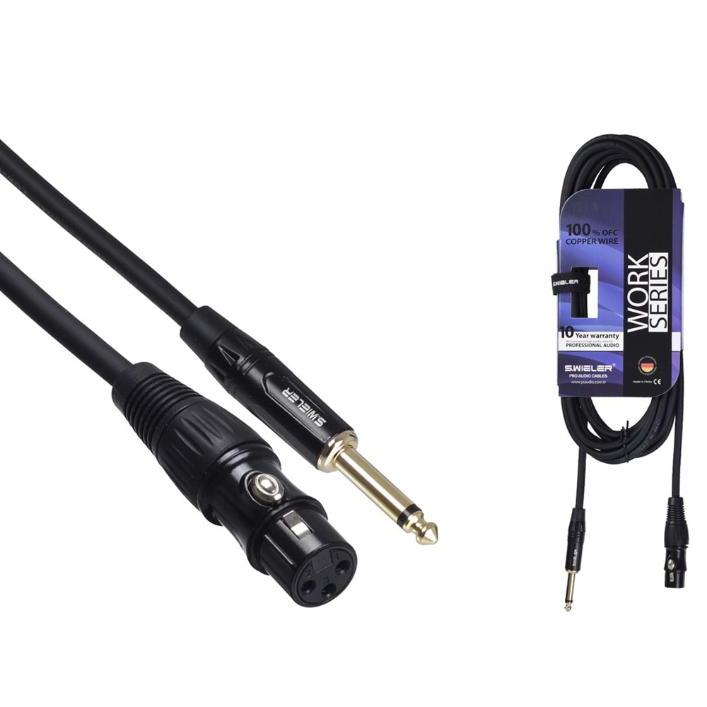 S.WIELER 6.3 mm Mono - Xlr Dişi Kablo Uzunluğu: 5 Metre SMX-5M