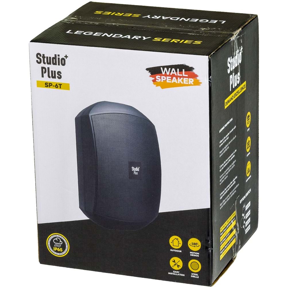 STUDIOPLUS 200W 16 Cm 100V Ip 66 Siyah Sütun Hoparlör SP-6 TS