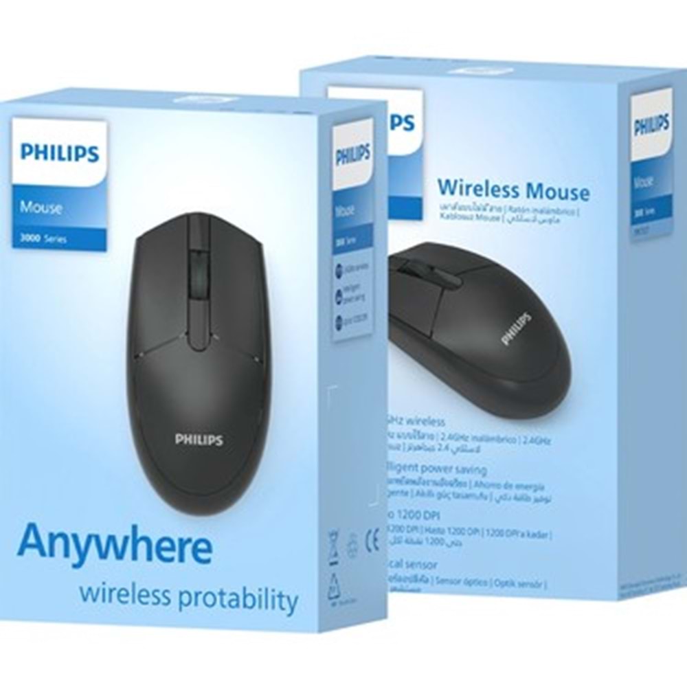 PHILIPS Kablosuz Mouse 1200 DPI Sessiz Tıklama SPK-7337