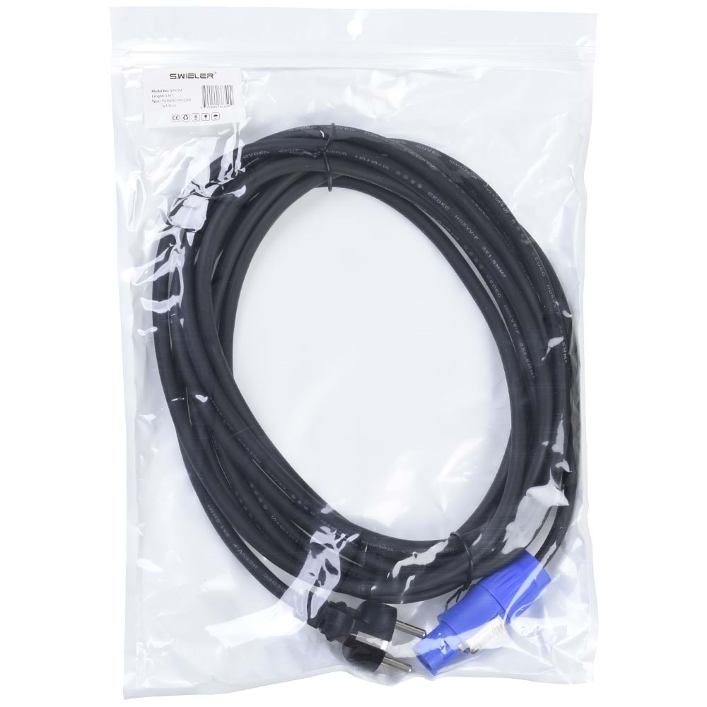 S.WIELER Powercon - 220V 3X1.5 mm Kablo Uzunluğu: 3 Metre SPV-3M