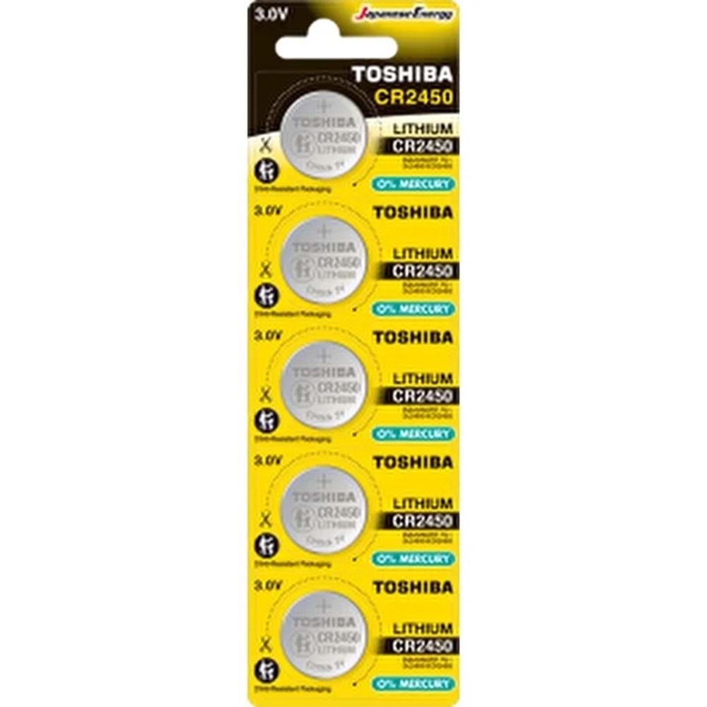 TOSHIBA 3V CR-2450 Para Pil TCR-2450