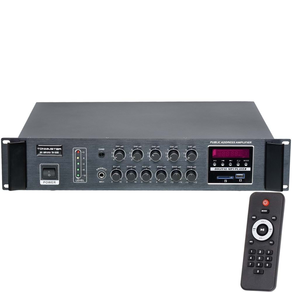 TONMAISTER 500W 100V 5 Bölge Kontrollü Amfi TM-5500