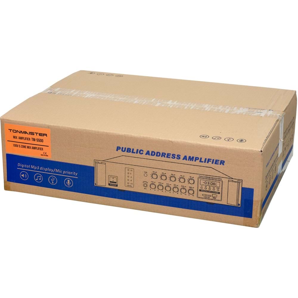 TONMAISTER 500W 100V 5 Bölge Kontrollü Amfi TM-5500