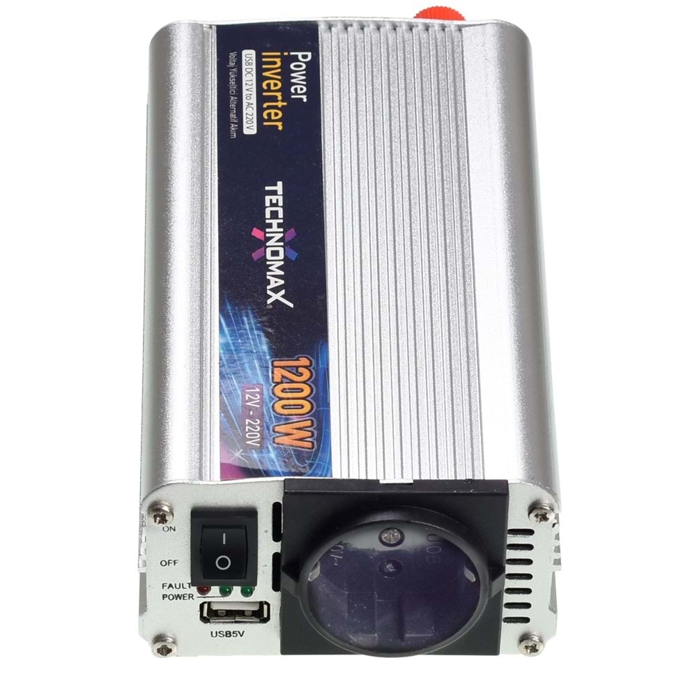 TECHNOMAX 12V 1200W Modifiye Sinüs İnvertör TM-9203