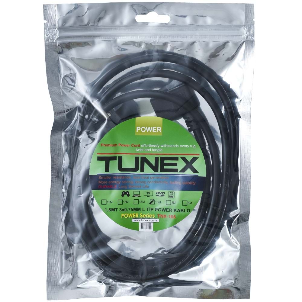 TUNEX 1,8 Mt 3 X 0,75 mm L Tip Power Kablo TNX-165