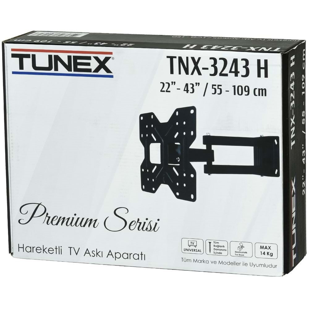 TUNEX 32-43'' Lcd Tv Hareketli Duvar Askı Aparatı TNX-3243 H